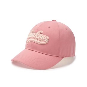 Varsity Cursive Fluffy Logo Unstructured Ball Cap NEW YORK YANKEES - Pink